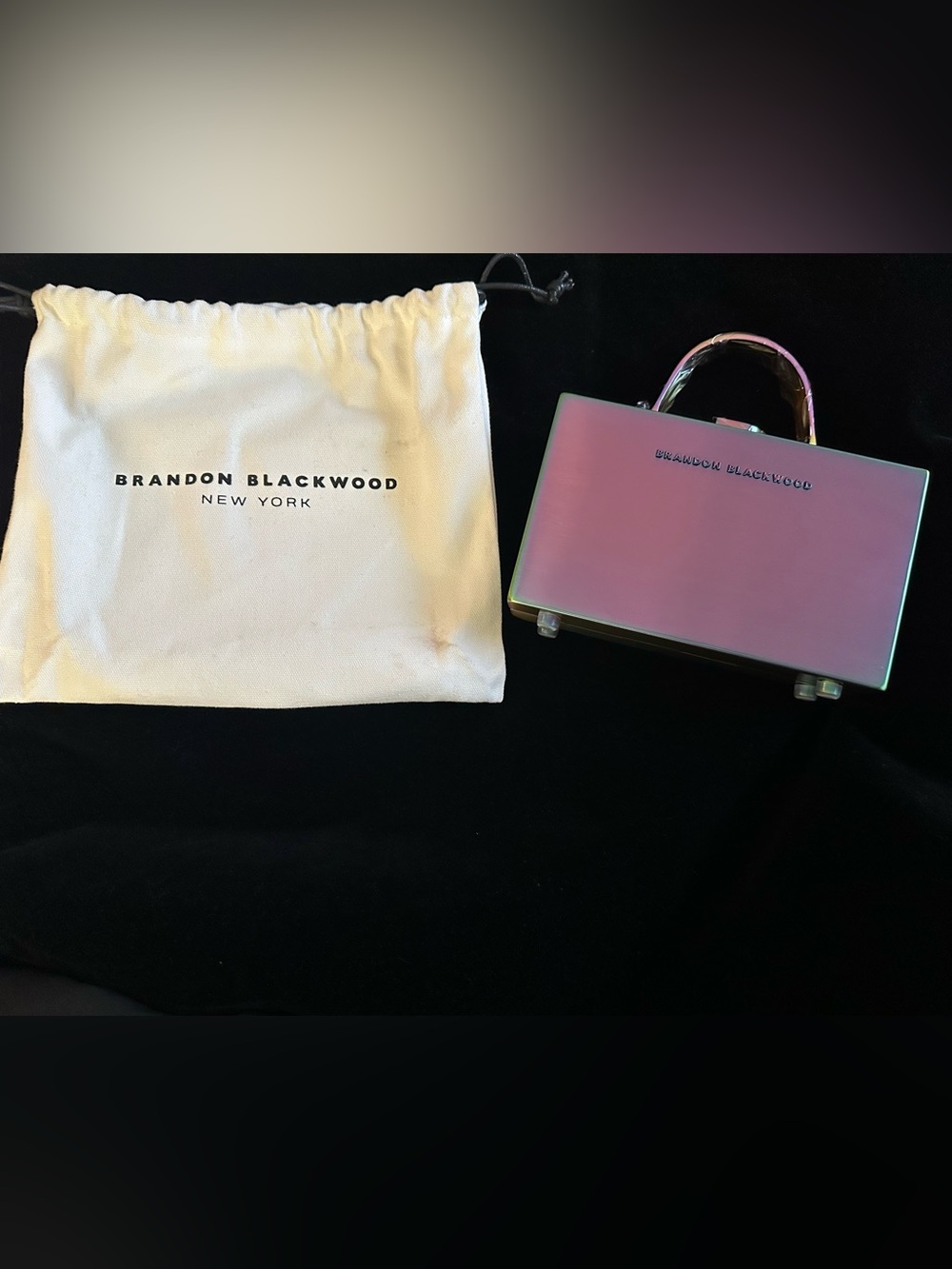 Brandon Blackwood Iridescent Pink/purple  Mini Top-Handle Minaudière